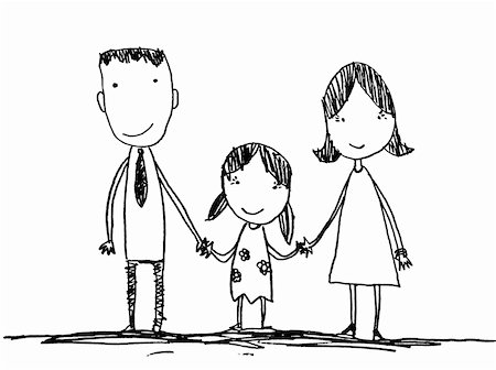 family stick figures - Familuy Stock Photo - Budget Royalty-Free & Subscription, Code: 400-05674006