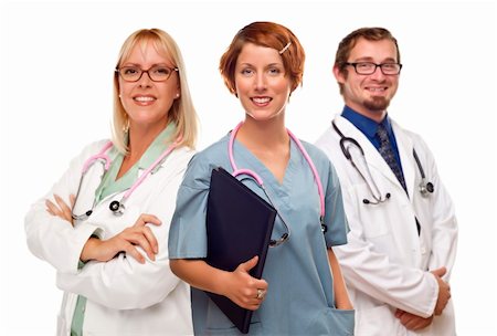 Group of Doctors or Nurses Isolated on a White Background. Stock Photo - Budget Royalty-Free & Subscription, Code: 400-05674177
