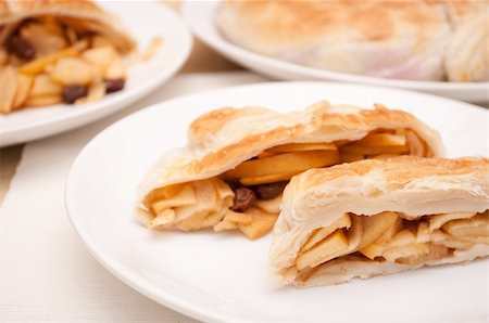 strudel - Homemade Apple Strudel on Plate on the Table Stock Photo - Budget Royalty-Free & Subscription, Code: 400-05674231