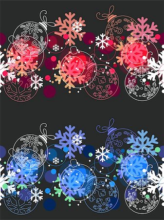 Beautiful seamless Christmas pattern. Two variants of color. Stock Photo - Budget Royalty-Free & Subscription, Code: 400-05674437