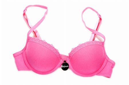 simsearch:400-05298095,k - Rose bra without lace on white background Photographie de stock - Aubaine LD & Abonnement, Code: 400-05674643