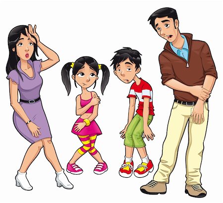 sibling sad - Sick family. Vector cartoon and isolated characters. Stock Photo - Budget Royalty-Free & Subscription, Code: 400-05674682