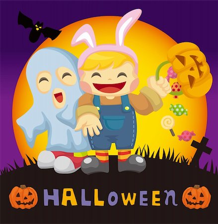 simsearch:400-05229027,k - cartoon Halloween card Stock Photo - Budget Royalty-Free & Subscription, Code: 400-05674756