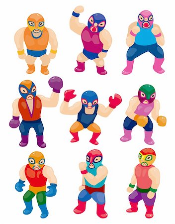 pattern how to draw casual clothes - cartoon wrestler icon Stock Photo - Budget Royalty-Free & Subscription, Code: 400-05674750