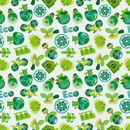 protection vector - seamless eco icon pattern Stock Photo - Budget Royalty-Free & Subscription, Code: 400-05674753