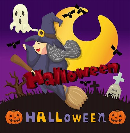 simsearch:400-05692673,k - cartoon Halloween card Stockbilder - Microstock & Abonnement, Bildnummer: 400-05674763