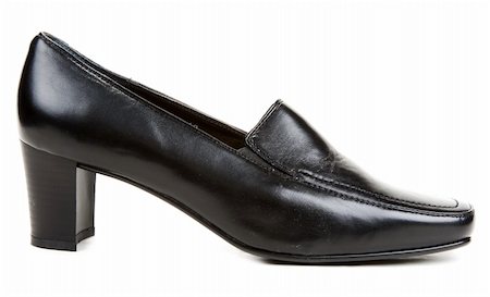 Black leather one loafer on white background Stock Photo - Budget Royalty-Free & Subscription, Code: 400-05674776