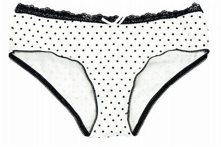 simsearch:400-05298095,k - Light feminine panties with black point on white background Photographie de stock - Aubaine LD & Abonnement, Code: 400-05674824