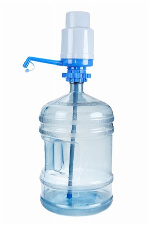simsearch:400-08193402,k - Plastic big bottle for water and pomp on white background Stock Photo - Budget Royalty-Free & Subscription, Code: 400-05675260