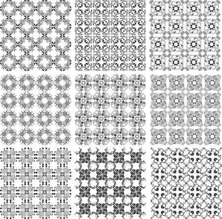 Set of metal grids seamless vintage background vector Stock Photo - Budget Royalty-Free & Subscription, Code: 400-05675384