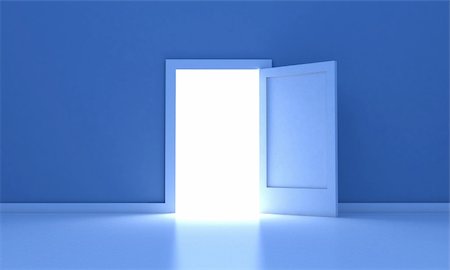 door illustration - Open door in a dark room with light outside Stock Photo - Budget Royalty-Free & Subscription, Code: 400-05675418