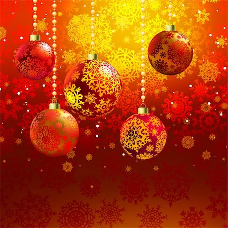 simsearch:400-04264886,k - ?hristmas background with baubles. EPS 8 vector file included Foto de stock - Royalty-Free Super Valor e Assinatura, Número: 400-05675764