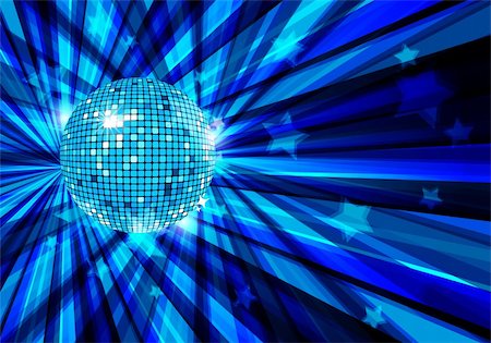 Disco Ball vector background with rays and stars / eps10 Stock Photo - Budget Royalty-Free & Subscription, Code: 400-05675830