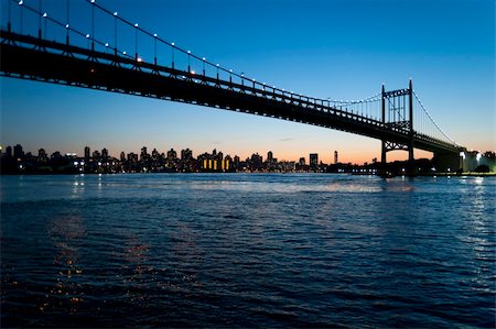 NYC's Triboro Bridge Silhoutte at just past sunset. Known now as the Robert F. Kennedy Bridge this was fomerly the Triboro. Stock Photo - Budget Royalty-Free & Subscription, Code: 400-05675989
