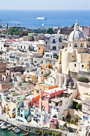 Panoramic view of Procida Isle, in Naples Gulf, Italy Photographie de stock - Aubaine LD & Abonnement, Code: 400-05676011