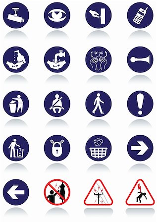 Illustration set of international communication signs. All vector objects and details are isolated and grouped. Colors, reflection and transparent background color are easy to remove or customize. Fotografie stock - Microstock e Abbonamento, Codice: 400-05676062