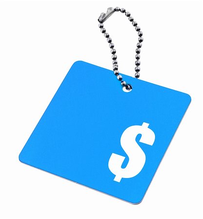 simsearch:400-04497974,k - blue tag with dollar symbol and copy space for price, background is pure white Stock Photo - Budget Royalty-Free & Subscription, Code: 400-05676216