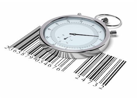 stopwatch and barcode over white background - delivery concept Photographie de stock - Aubaine LD & Abonnement, Code: 400-05676343