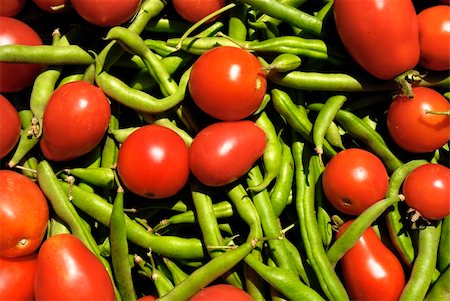 paolikphoto (artist) - Close up of green beans and tomatoes Stock Photo - Budget Royalty-Free & Subscription, Code: 400-05676480