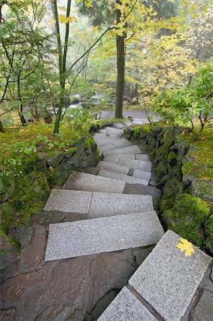 simsearch:400-06178525,k - Stone Steps Stairs in Japanese Garden in Fall Season Stock Photo - Budget Royalty-Free & Subscription, Code: 400-05676578