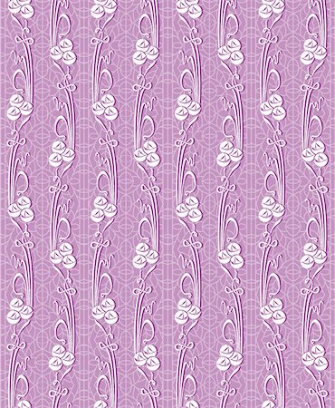 simsearch:400-04333971,k - Floral purple vector seamless lace pattern with flowers. Lace background. Endless floral texture for textile. Stock Photo - Budget Royalty-Free & Subscription, Code: 400-05676675