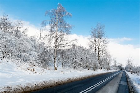 snow road horizon - Winter road Stock Photo - Budget Royalty-Free & Subscription, Code: 400-05676781