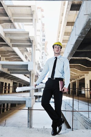 business man Architect engineer manager at construction site project Stock Photo - Budget Royalty-Free & Subscription, Code: 400-05676799