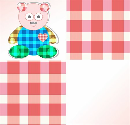 simsearch:400-09133678,k - Cute card with pink teddy bear for girl vector Stock Photo - Budget Royalty-Free & Subscription, Code: 400-05676894