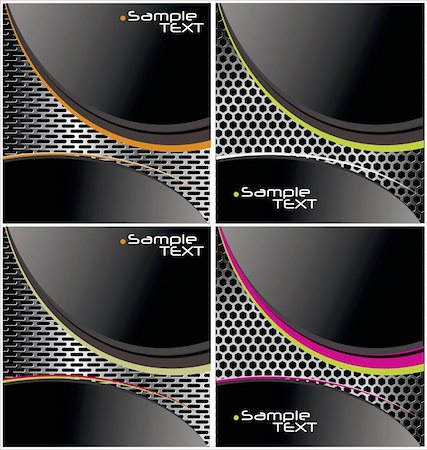 simsearch:400-06199427,k - Perforated metal background - set Stock Photo - Budget Royalty-Free & Subscription, Code: 400-05677000