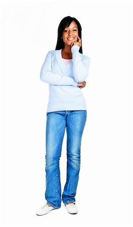 simsearch:400-07716434,k - Confident black woman standing isolated on white background Stockbilder - Microstock & Abonnement, Bildnummer: 400-05677068