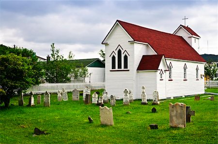 St. Luke's Anglican church and cemetery in Placentia Newfoundland, Canada Stock Photo - Budget Royalty-Free & Subscription, Code: 400-05677097