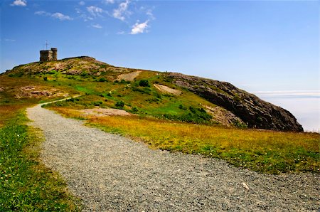 simsearch:400-05677109,k - Long gravel path to Cabot Tower on Signal Hill in Saint John's, Newfoundland Stock Photo - Budget Royalty-Free & Subscription, Code: 400-05677108