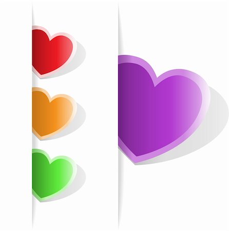 set of multi-colored hearts, to which you can place your information Fotografie stock - Microstock e Abbonamento, Codice: 400-05677289