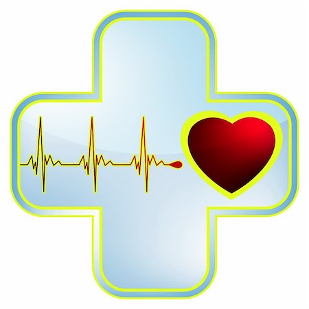 Heart and heartbeat symbol. Easy Editable Template. Without a transparency. EPS 8 vector file included Photographie de stock - Aubaine LD & Abonnement, Code: 400-05677367