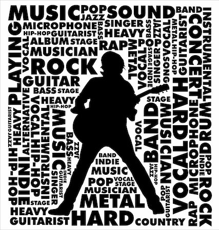 rocker guitarist - music background Stock Photo - Budget Royalty-Free & Subscription, Code: 400-05677486