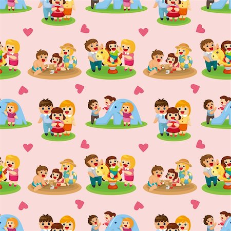 simsearch:400-04412571,k - cartoon family seamless pattern Stock Photo - Budget Royalty-Free & Subscription, Code: 400-05677491