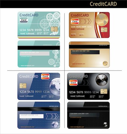 simsearch:400-07032988,k - credit cards, front and back view Stock Photo - Budget Royalty-Free & Subscription, Code: 400-05677543