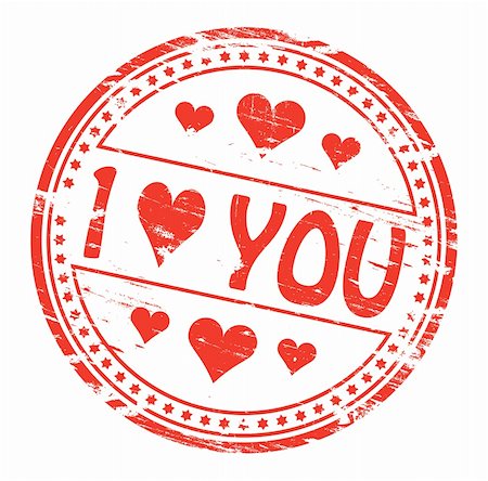 simsearch:400-05293578,k - Rubber stamp illustration showing "I LOVE YOU" text. Also available as a Vector in Adobe illustrator EPS format, compressed in a zip file Foto de stock - Super Valor sin royalties y Suscripción, Código: 400-05677554