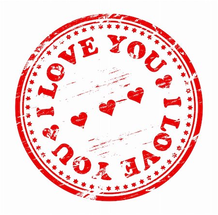simsearch:400-05293578,k - Rubber stamp illustration showing "I LOVE YOU" text. Also available as a Vector in Adobe illustrator EPS format, compressed in a zip file Foto de stock - Super Valor sin royalties y Suscripción, Código: 400-05677555