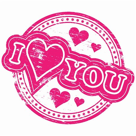 simsearch:400-05293578,k - Rubber stamp illustration showing "I LOVE YOU" text. Also available as a Vector in Adobe illustrator EPS format, compressed in a zip file Foto de stock - Super Valor sin royalties y Suscripción, Código: 400-05677612