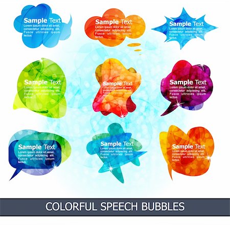 abstract colorful speech bubbles vector illustration Stock Photo - Budget Royalty-Free & Subscription, Code: 400-05677627
