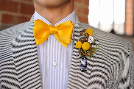 simsearch:400-03926780,k - Image of a Seersucker Suit with yellow bowtie Stockbilder - Microstock & Abonnement, Bildnummer: 400-05678496