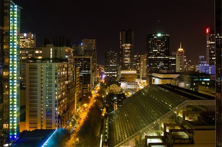 small town downtown canada - Vancouver BC Canada Cityscape Night Scene View Stock Photo - Budget Royalty-Free & Subscription, Code: 400-05678706
