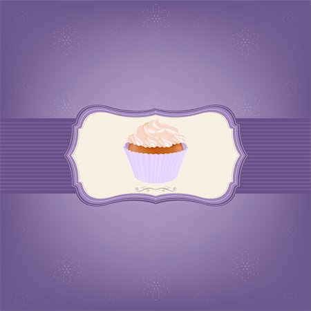 Cupcake With Cream, Vector Illustration Photographie de stock - Aubaine LD & Abonnement, Code: 400-05678875