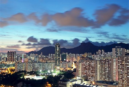 simsearch:400-07630733,k - sunset in hongkong downtown Stock Photo - Budget Royalty-Free & Subscription, Code: 400-05679076