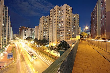 Modern Urban City with Freeway Traffic at Night, hong kong Stock Photo - Budget Royalty-Free & Subscription, Code: 400-05679127