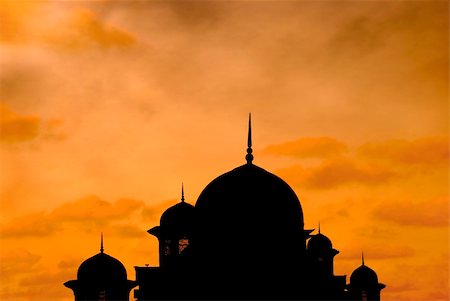 eastern dome - beautiful mosque silhouette during sunset Stock Photo - Budget Royalty-Free & Subscription, Code: 400-05679151