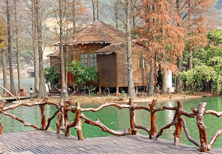 wood house on water Stock Photo - Budget Royalty-Free & Subscription, Code: 400-05679165