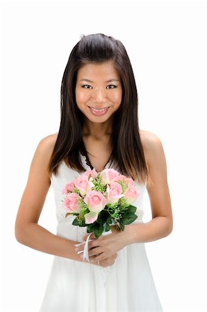 simsearch:400-06694116,k - asian bride isolated in white Photographie de stock - Aubaine LD & Abonnement, Code: 400-05679186