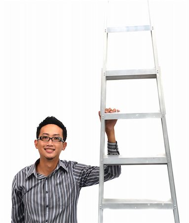 simsearch:400-04130666,k - asian man climbing the corporate ladder Foto de stock - Royalty-Free Super Valor e Assinatura, Número: 400-05679224